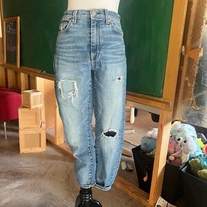 7 For All Mankind Blue Boyfriend Jeans Relaxed Fit